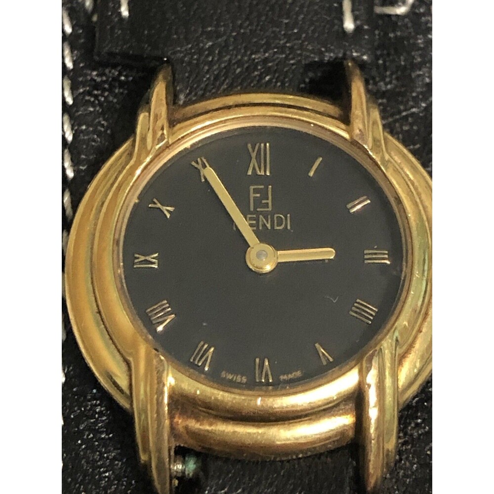 Fendi Watch Women's Black Face *AUTHENTIC* Working- Not Original Band! - Picture 3 of 7
